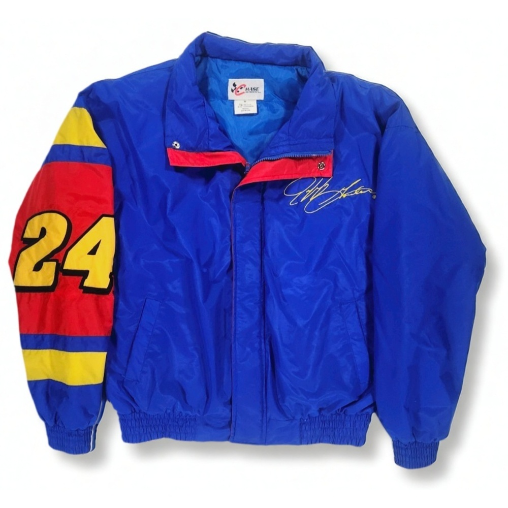 Chase Authentics Jeff Gordon NASCAR Racing Jacket Size M Nylon Retro Streetwear